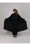 V-Neck Black Nida Embroidered and Lace Abaya - 4