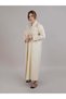 Korean Nida Beige Embroidered Abaya - 2