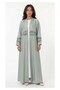 Elegant Green Pleated Abaya with Matching Headscarf