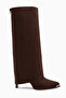 Petra Brown Suede Women's Boots with Removable Heel Detail - 5