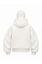 Unisex White Hooded Zippered Sweatshirt Oversize 3 Thread Rastered - 2