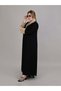 Black with Biege lapel Collar Abaya - 2