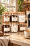 Set of 6 635 Ml/Cc Glass Coffee Jars – Kitchen Storage Jars with Bamboo Lids