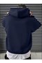 Hooded Ninja Jacket Zippered Sweatshirt Navy Blue Oversize Unisex - 2