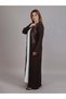 Brown Velvet Embroidered Abaya - 2