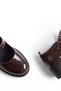 Women's Brown Patent Leather Buckle Mary Jane Loafer Moccasin Ballerina Casual Shoes 981 - 7