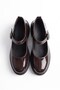 Women's Brown Patent Leather Buckle Mary Jane Loafer Moccasin Ballerina Casual Shoes 981 - 3