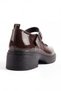 Women's Brown Patent Leather Buckle Mary Jane Loafer Moccasin Ballerina Casual Shoes 981 - 6