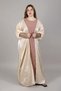 Rose Organza Beige Open Abaya Set