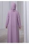 Mauve Kids Abaya with Matching Hijab for Girls Korean Nida Fabric Modest Islamic Dress 9 Colors - 4