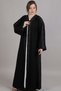 Black Abaya Crafted By White Embroidery - 4