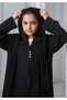 Kids Abaya With Sheila I Elegant Black Barbie Crepe Modest Wear for Girls - 3