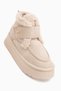 Celia Beige Suede Fur Velcro Thick Sole Women's Boots - 2