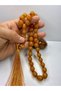 11.1/12.4 mm Almarey Ottoman Simile Crimped Amber Prayer Beads - 3
