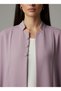 Signature Korean Nida Purple Open Abaya Minimalist High-Neck Design - 3