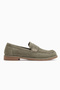 Carmel Green Suede Penny Loafer Women's Shoes - 2