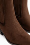 Elvia Brown Suede Elastic Women's Boots - 4