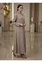 Bold And Modern Nude Cobra Crepe Abaya Mandarin Collar Edition - 2