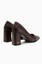 Candy Genuine Leather Brown Women's Heeled Shoes - 6
