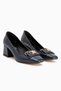 Keira Navy Blue Buckle Detailed Women's Heeled Shoes - 4