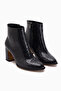 Teresa Navy Blue Patterned Heeled Women's Boots - 3