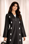 Victoria Satin Petal Detail Abaya I Classic Black - 3