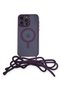 Apple iPhone 12 Pro Max Compatible Case Divo Laser Strap Magsafe Cover - Deep Purple