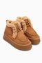 Carrie Tan Suede Fur Lace-Up Thick Sole Women's Boots - 3