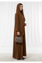 Harir Maqsood Brown Prayer Abaya – Attached Hijab Design - 3