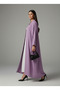 Signature Korean Nida Purple Open Abaya Minimalist High-Neck Design - 2