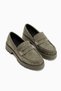 Justina Green Suede Thick Sole Women's Loafer Casual Shoes - 3