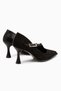 Cruse Black Belted Women's Heeled Shoes - 8