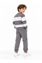 Boys' Gray and White Color Block 3-Yarn Sweatshirt and Jogger Sweatpants Set – 2 Piece - 4