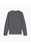 Men's Pure Wool Jacquard Logo Patterned Crew Neck Ribbed Detailed Long Sleeve Navy Blue Sweater - 2