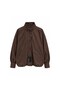 Stand Collar Buttoned Jacket Brown