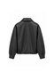 Belted Faux Leather Jacket Black - 2
