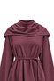 Verev Cut-Off Tunic with Scarf in Burgundy - 3