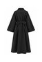 Long Gabardine Trench Coat Black - 2