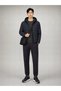 Men's Regular Fit Reversible Hooded Printed Zippered Puffer Navy Blue Coat