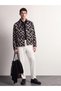 Nevavm Black Regular Fit Patterned Men's Jacket with Difference - 2