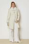 Fur Collar Checked Coat 90679 - 2