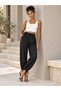 Women's Modal Fabric Loose-Fit Elastic Waist Lace-Up Trousers - 4