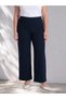 LCW Curve Navy Blue Interlock Straight-Leg & Slim-Fit Women's Pants, Featuring the ALITA CITY Touch - 2