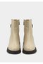 Beige Leather Women's Boots - 3