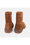 Women's Tan Stitched Detailed Zippered Suede Boots - 5