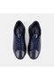 Men's Navy Blue Lace-Up Leather Casual Sports Shoes - 6