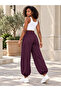 Women's Modal Fabric High Waist Loose Cut Elastic Leg Pants with Pockets - 5