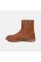Women's Tan Stitched Detailed Zippered Suede Boots - 4