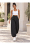 Women's Modal Fabric High Waist Loose Cut Elastic Leg Pants with Pockets - 7