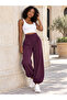 Women's Modal Fabric High Waist Loose Cut Elastic Leg Pants with Pockets - 2